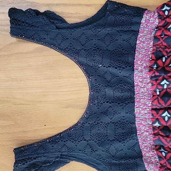 Women's Free People Bohemian Festival Dress, Black/Red, Size 10, EUC - Picture 9 of 14
